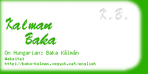 kalman baka business card